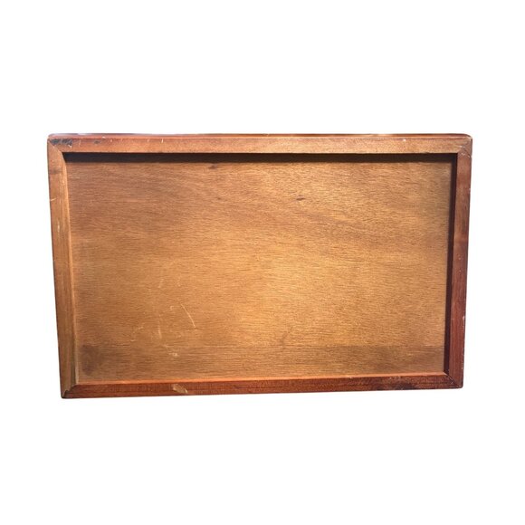 Vtg Wooden Inlayed Beveled Lid Storage Box - Picture 6 of 9